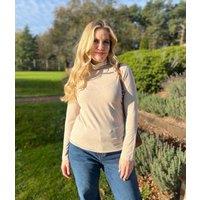 Ex Seasalt Natural Landing Plain Roll Neck Top Size 14