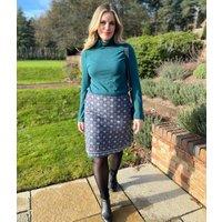 Ex Seasalt Teal Landing Plain Roll Neck Top Size 12