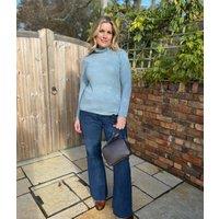 Ex Seasalt Light Blue Landing Plain Roll Neck Top Size 14