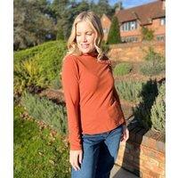 Ex Seasalt Orange Landing Plain Roll Neck Top Size 8
