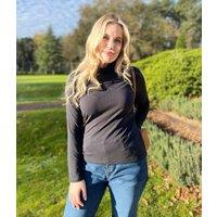 Ex Seasalt Black Landing Plain Roll Neck Top Size 18