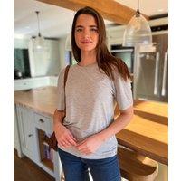 Grey Marl Crew Neck Relaxed T Shirt Size 16