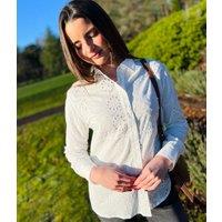 White Broidery Anglaise Cotton Shirt Size 22/24