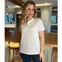 White Short Sleeve Logo Polo Shirt Size 12