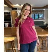 Raspberry Short Sleeve Logo Polo Shirt Size 8