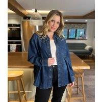 Mid Blue Oversized Denim Shirt Size 4/6