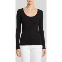 Black Jersey Scoop Neck Top Size 6