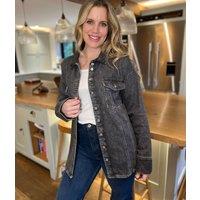 Washed Black Oversized Denim Shirt Size 24