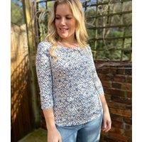 Ex Seasalt Appletree 3/4 Sleeve Top Size 14