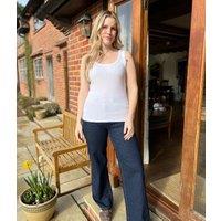 White Scoop Neck Ribbed Vest Top Size 10