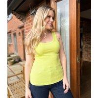 Lime Scoop Neck Ribbed Vest Top Size 16
