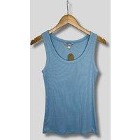 Ice Blue Scoop Neck Ribbed Vest Top Size 10