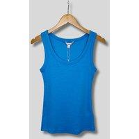 Blue Scoop Neck Ribbed Vest Top Size 10