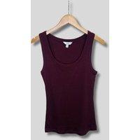 Burgundy Scoop Neck Ribbed Vest Top Size 10