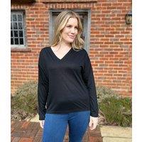 Black Long Sleeve Relaxed T Shirt Size 20