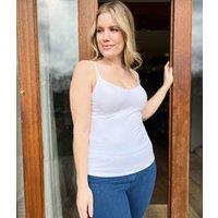 White V Neck Cami Top Size 8