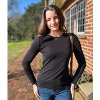 Black Regular Long Sleeve Crew Neck Top Size 12
