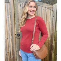 Raspberry Regular Long Sleeve Crew Neck Top Size 16