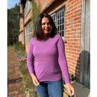 Mauve Regular Long Sleeve Crew Neck Top Size 14