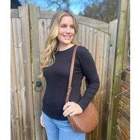 Black Ribbed Long Sleeve Top Size 8