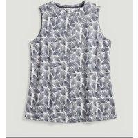 Rylee Navy/White Print Linen Vest Top Size 8