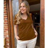 Toffee Pure Cotton V Neck T Shirt Size 24