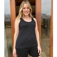 Black Relaxed Vest Top Size 8