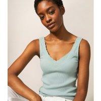 Light Green Sea Breeze Lace Trim Vest Top Size 24