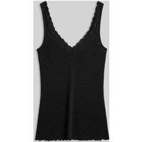 Speckled Grey Sea Breeze Lace Trim Vest Top Size 12