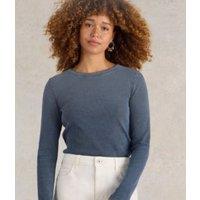 Blue Long Sleeved Sadie Ribbed Top Size 10