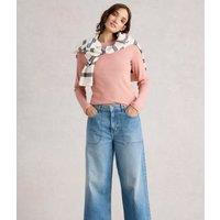 Pink Long Sleeved Sadie Ribbed Top Size 14