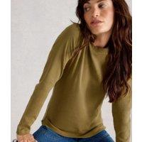Olive Long Sleeved Sadie Ribbed Top Size 20