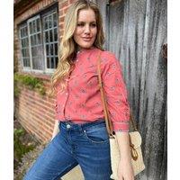 Brakeburn Pink Textured Floral Blouse Size 12