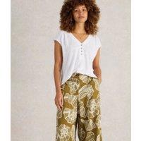 White Stuff White Nina Linen Tee Size 24