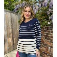 Brakeburn Navy Striped Crew Sweatshirt Size 12