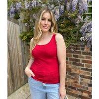 Red Cotton Rich Secret Support Vest Top Size 10