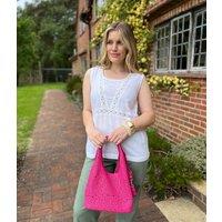 Nomads White Cotton Lace Vest Top Size 8