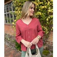 Nomads Raspberry Cotton Lace Trim Shirt Size 14