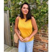 White Stuff Mustard Rylee Linen Vest Top Size 12