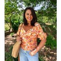 Floral Watercolour Wrap Top Size 24