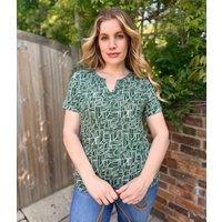 Ex Seasalt Green Waterflow Wall Lines Top Size 24