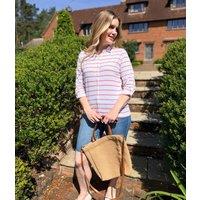 Pink Striped Joni Cotton Shirt Size 10
