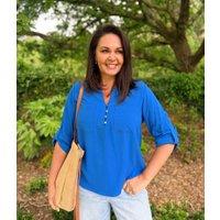 Blue Popover Tunic Blouse Size 12