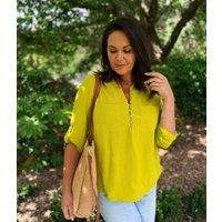 Lime Popover Tunic Blouse Size 14