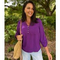 Purple Popover Tunic Blouse Size 16