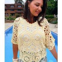 Yellow Mandala Crochet Top Size One Size