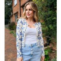 Ceramic Print Ribbed Cardigan Size 12/14