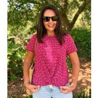 Pink Print Twist Front Top Size 18/20