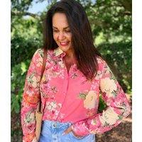 Pink Floral Garden Shirt Size 18/20