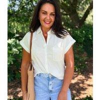 White Cap Sleeve Shirt Size 12